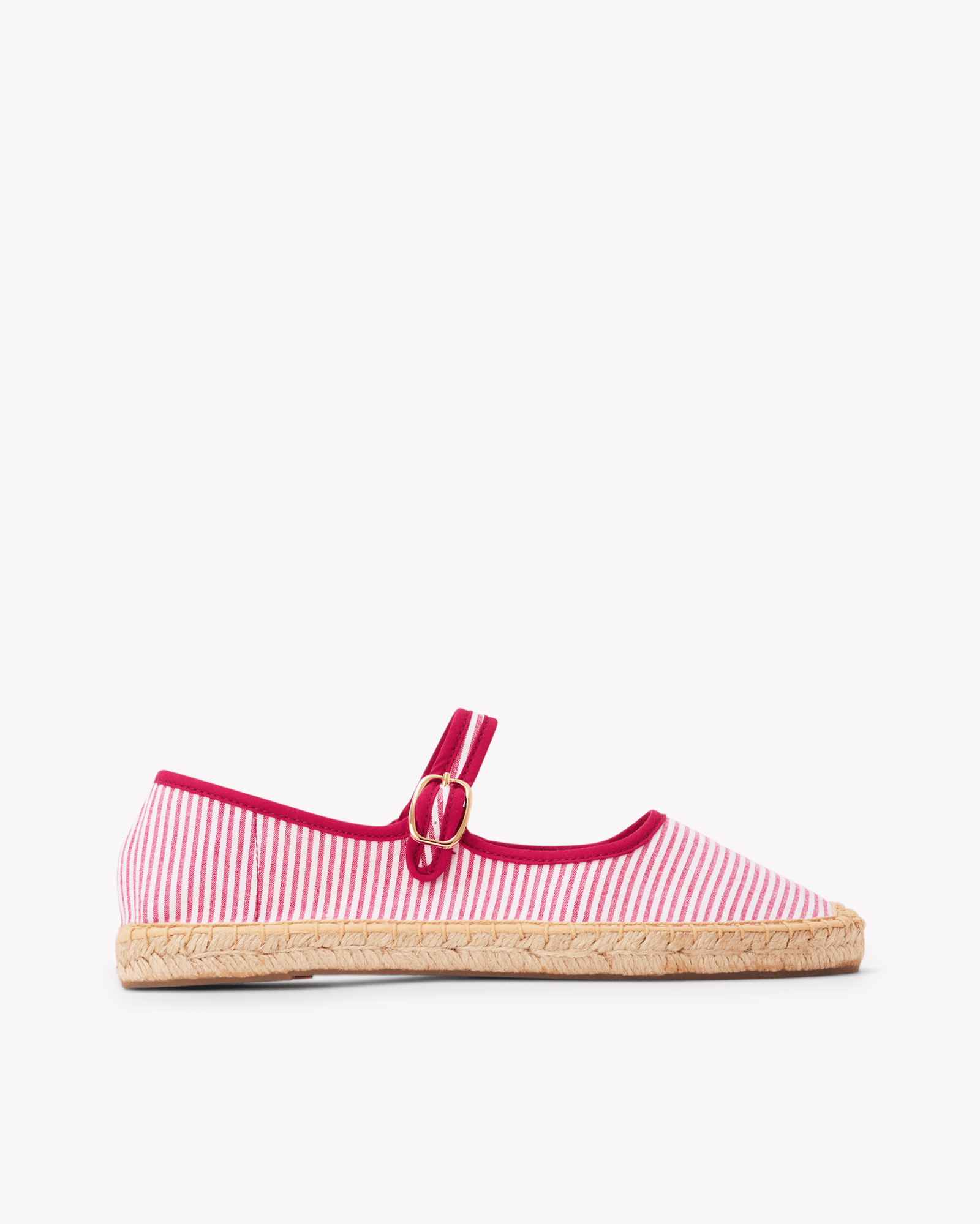 Women's Mary Jane Espadrille | Seersucker | Classic Pink - Womens Espadrilles - Classic Pink - ET2C - 