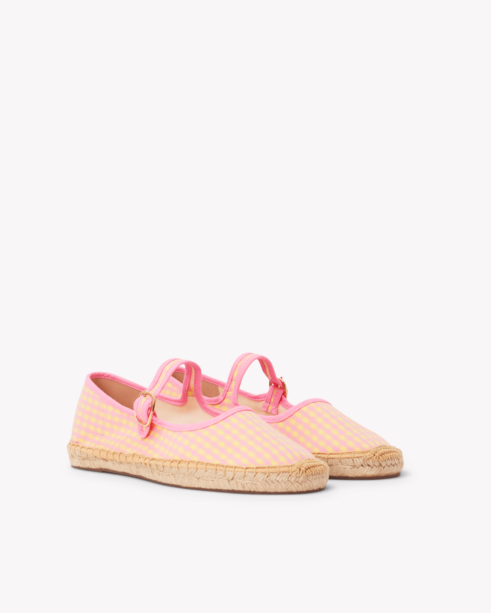 Women's Mary Jane Espadrille | Vichy | Pink - Yellow - Womens Espadrilles - Pink - Yellow - ET2C - 