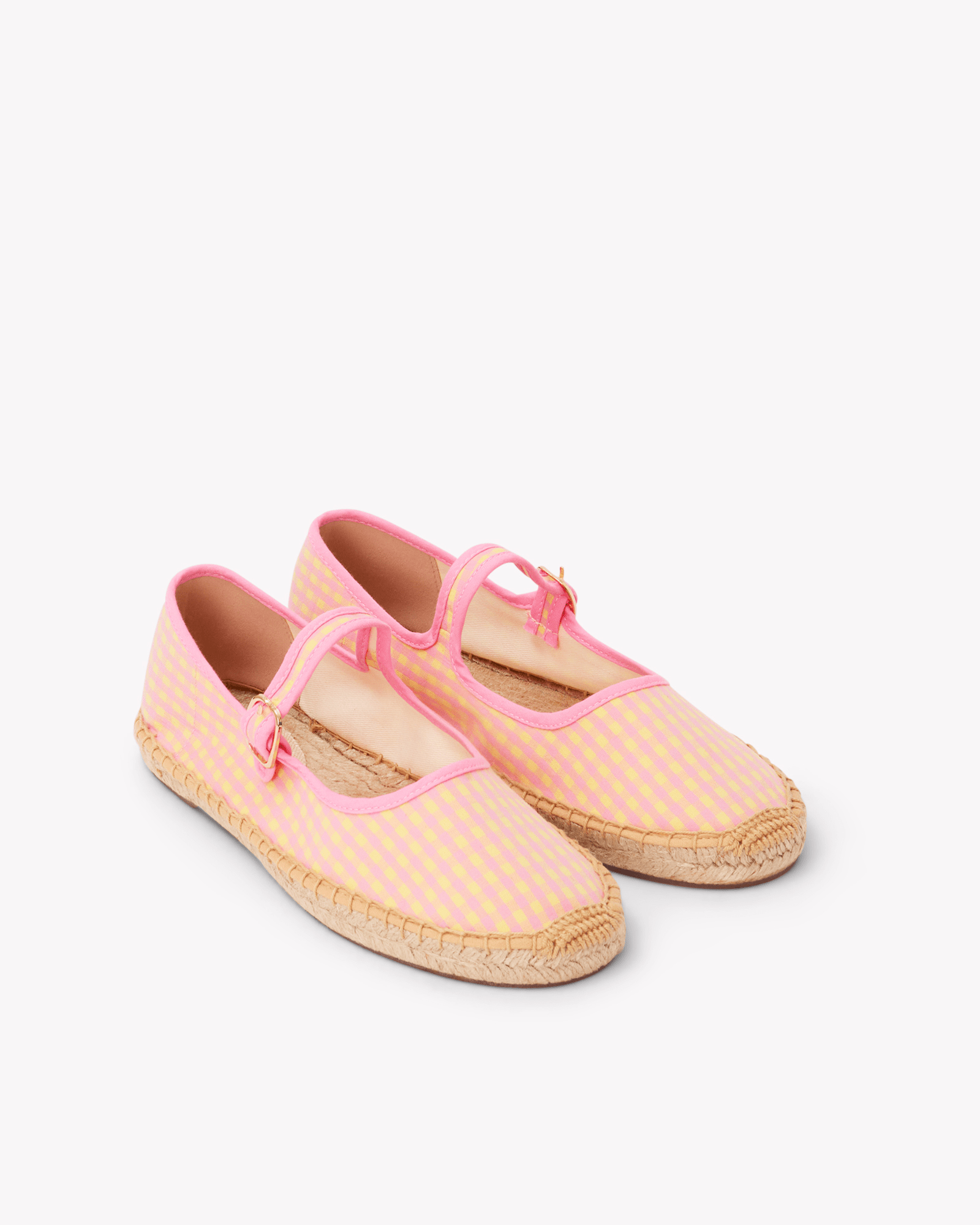 Women's Mary Jane Espadrille | Vichy | Pink - Yellow - Womens Espadrilles - Pink - Yellow - ET2C - 