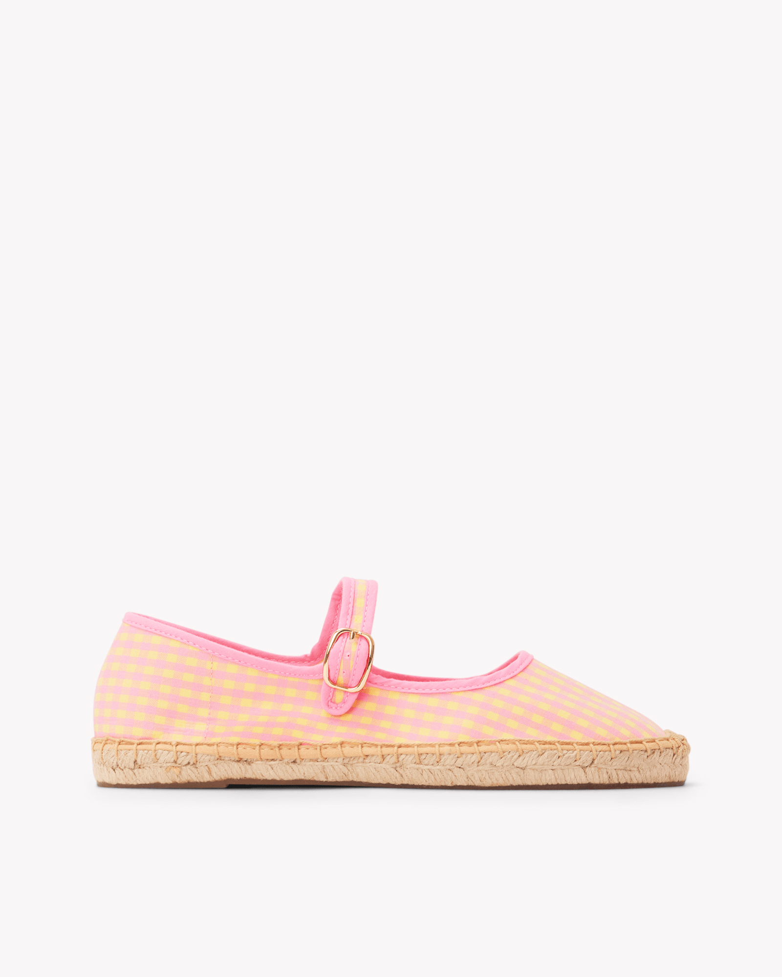 Women's Mary Jane Espadrille | Vichy | Pink - Yellow - Womens Espadrilles - Pink - Yellow - ET2C - 