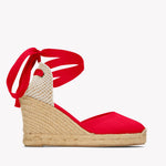 The Marseille Wedge - Classic - Flamenco Red - Women's - Women's Wedge Espadrilles - Flamenco Red - Soludos - 