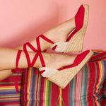 The Marseille Wedge - Classic - Flamenco Red - Women's - Women's Wedge Espadrilles - Flamenco Red - Soludos - 
