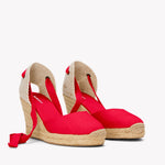 The Marseille Wedge - Classic - Flamenco Red - Women's - Women's Wedge Espadrilles - Flamenco Red - Soludos - 