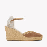 The Marseille Wedge - Leather Buckle - Miel Brown - Women's - Women's Wedge Espadrilles - Miel Brown - Soludos - 