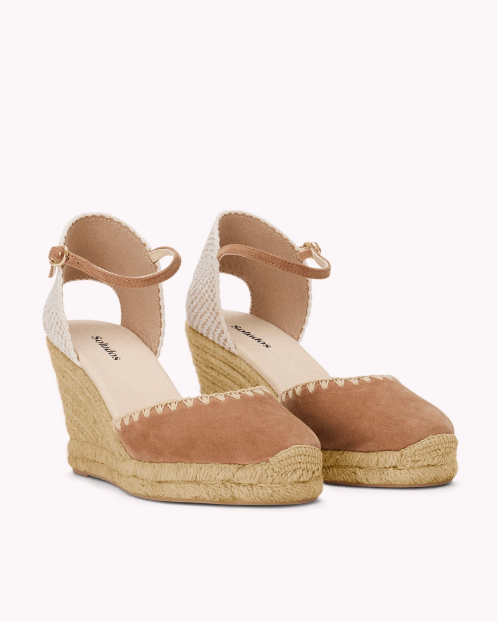The Marseille Wedge - Leather Buckle - Miel Brown - Women's - Women's Wedge Espadrilles - Miel Brown - Soludos - 