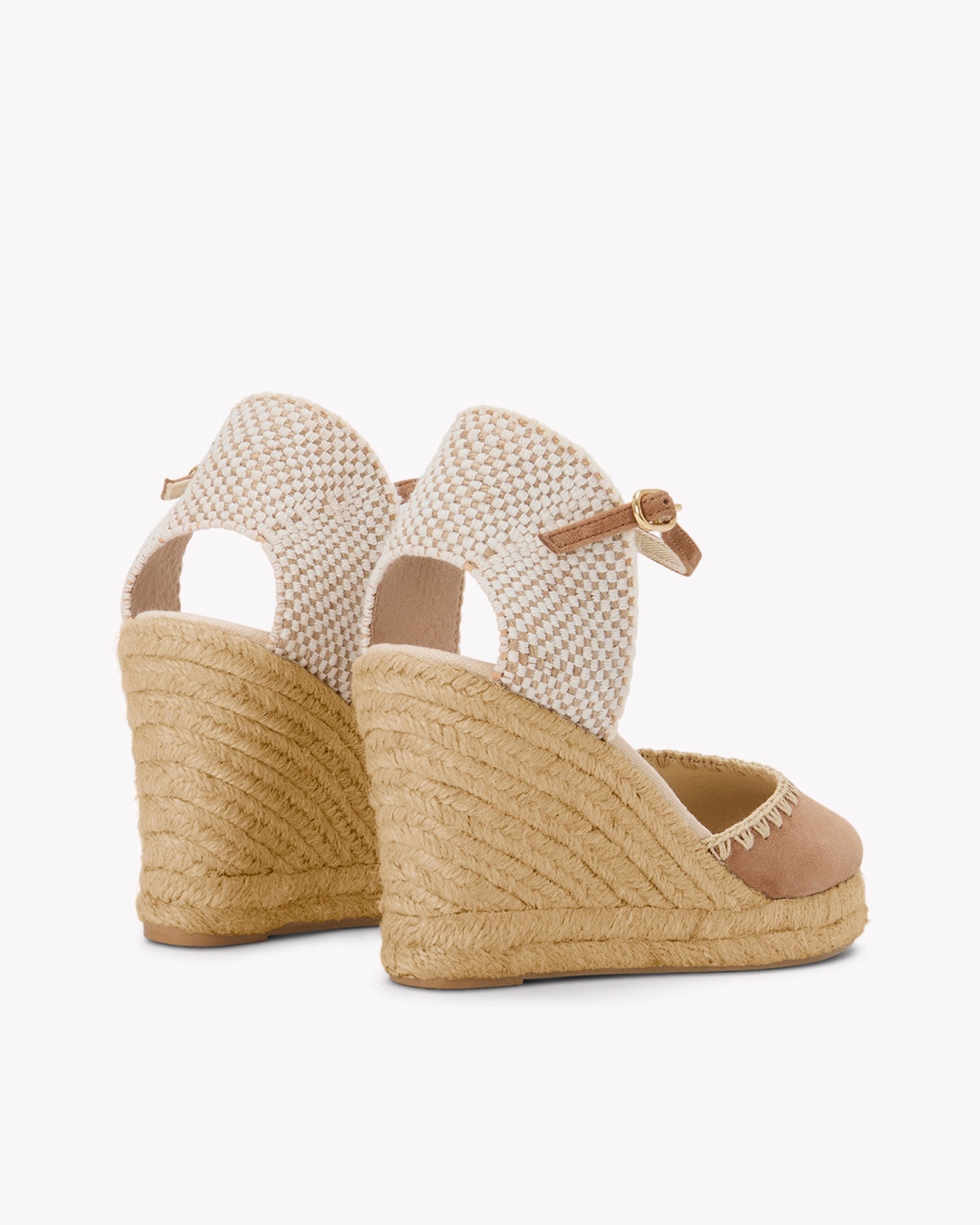 The Marseille Wedge - Leather Buckle - Miel Brown - Women's - Women's Wedge Espadrilles - Miel Brown - Soludos - 