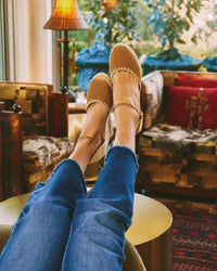 The Marseille Wedge - Leather Buckle - Miel Brown - Women's - Women's Wedge Espadrilles - Miel Brown - Soludos - 