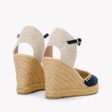 The Marseille Wedge - Leather Buckle - Armada Blue - Women's - Women's Wedge Espadrilles - Armada Blue - Soludos - 