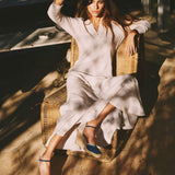 The Marseille Wedge - Leather Buckle - Armada Blue - Women's - Women's Wedge Espadrilles - Armada Blue - Soludos - 