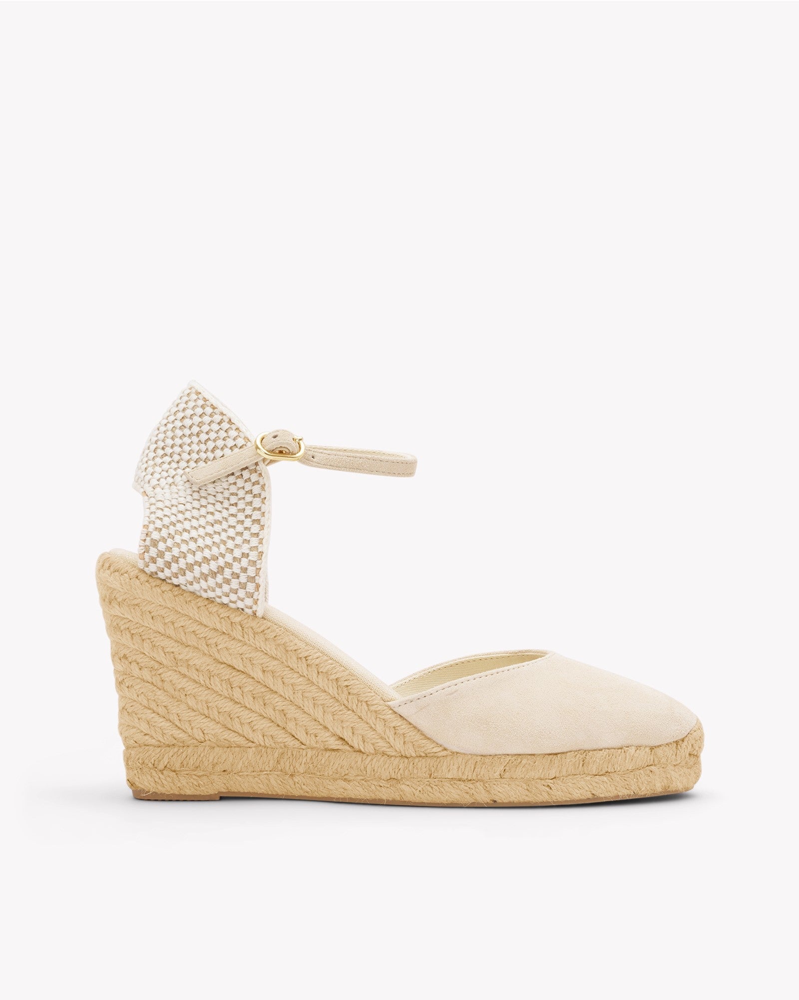 Womens_Espadrilles_The Marseille Wedge_Leather Buckle_La Concha Ivory - Women's Wedge Espadrilles - La Concha Ivory - Soludos - 