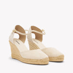 Womens_Espadrilles_The Marseille Wedge_Leather Buckle_La Concha Ivory - Women's Wedge Espadrilles - La Concha Ivory - Soludos - 