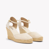 Womens_Espadrilles_The Marseille Wedge_Leather Buckle_La Concha Ivory - Women's Wedge Espadrilles - La Concha Ivory - Soludos - 