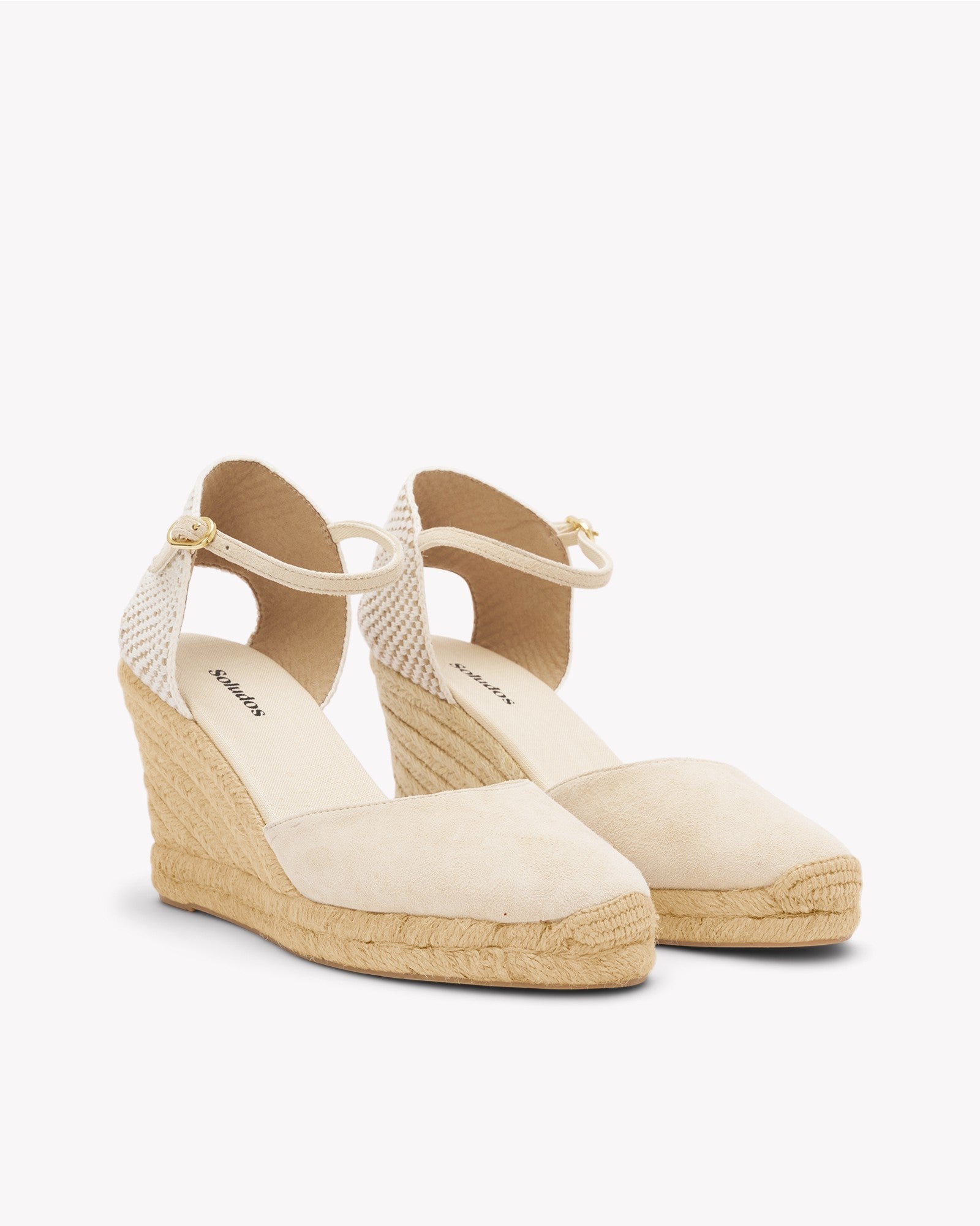 Womens_Espadrilles_The Marseille Wedge_Leather Buckle_La Concha Ivory - Women's Wedge Espadrilles - La Concha Ivory - Soludos - 