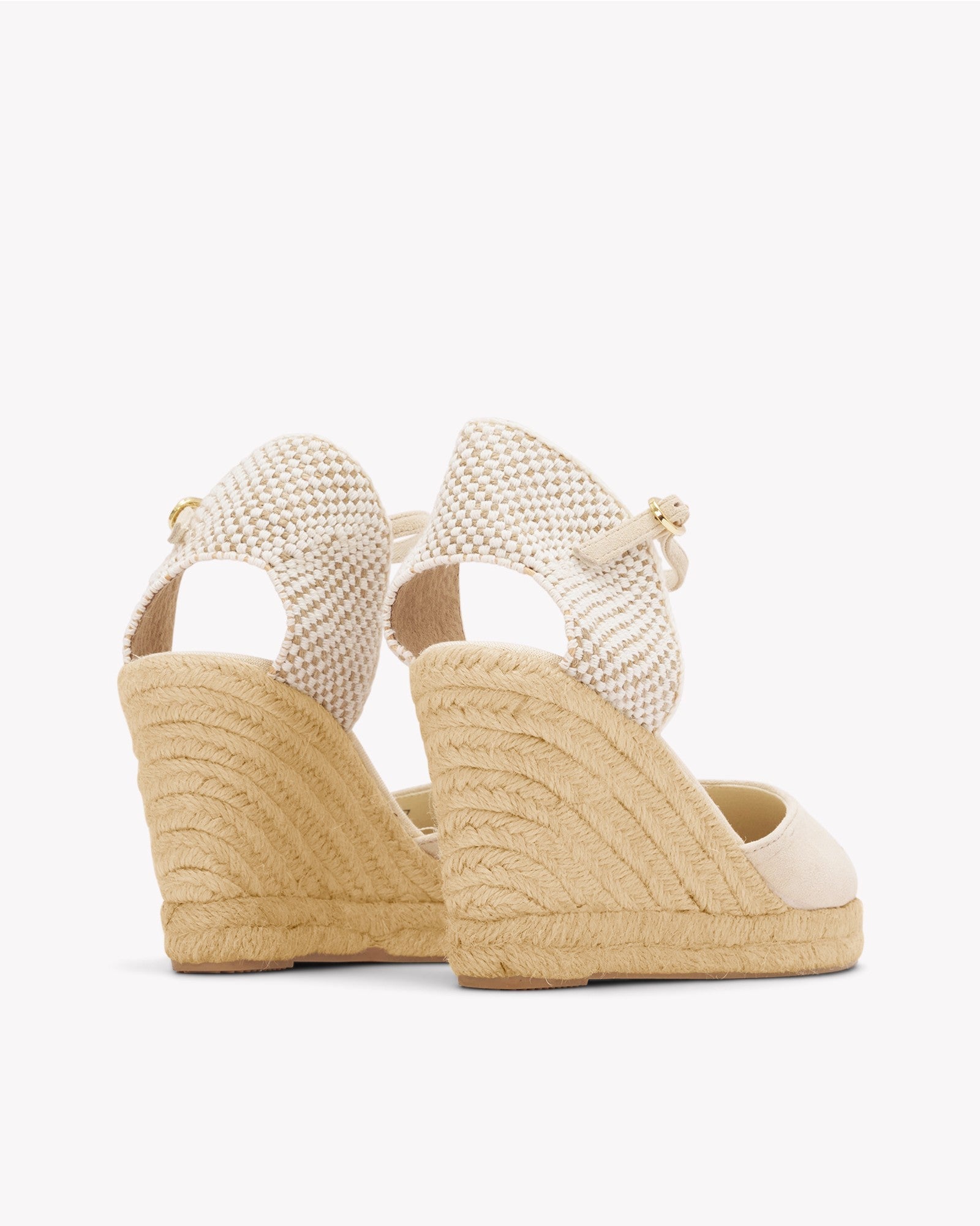 Womens_Espadrilles_The Marseille Wedge_Leather Buckle_La Concha Ivory - Women's Wedge Espadrilles - La Concha Ivory - Soludos - 
