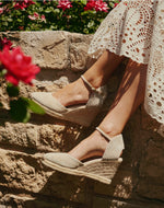 Womens_Espadrilles_The Marseille Wedge_Leather Buckle_La Concha Ivory - Women's Wedge Espadrilles - La Concha Ivory - Soludos - 
