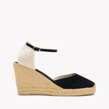Womens_Espadrilles_The Marseille Wedge_Leather Buckle_Noche Black - Women's Wedge Espadrilles - Noche Black - Soludos - 