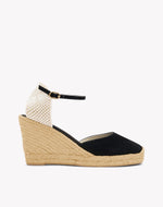 Womens_Espadrilles_The Marseille Wedge_Leather Buckle_Noche Black - Women's Wedge Espadrilles - Noche Black - Soludos - 