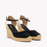 Womens_Espadrilles_The Marseille Wedge_Leather Buckle_Noche Black - Women's Wedge Espadrilles - Noche Black - Soludos - 