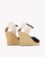 Womens_Espadrilles_The Marseille Wedge_Leather Buckle_Noche Black - Women's Wedge Espadrilles - Noche Black - Soludos - 