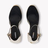 Womens_Espadrilles_The Marseille Wedge_Leather Buckle_Noche Black - Women's Wedge Espadrilles - Noche Black - Soludos - 