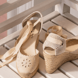 Women's Marseille Wedge Espadrille | Eyelet | Oasis White - Womens Espadrilles - Oasis White - Soludos - 