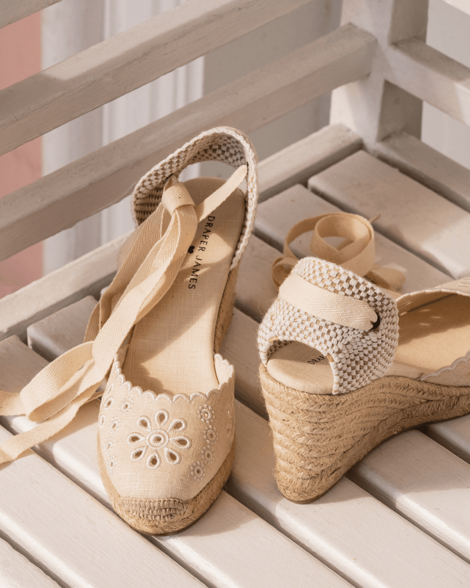 Women's Marseille Wedge Espadrille | Eyelet | Oasis White - Womens Espadrilles - Oasis White - Soludos - 