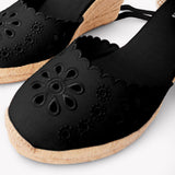 Women's Marseille Wedge Espadrille | Eyelet | Noche Black - Women's Espadrilles - Noche Black - Soludos -