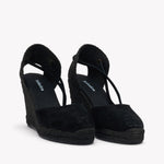 Womens_Espadrilles_The Marseille Wedge_Leather Colors_Noche Black - Tonal - Women's Wedge Espadrilles - Noche Black - Tonal - Soludos - 