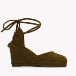 Womens_Espadrilles_The Marseille Wedge_Leather Colors_Oliva Green - Tonal - Women's Wedge Espadrilles - Oliva Green - Tonal - Soludos - 
