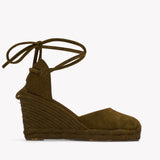 Womens_Espadrilles_The Marseille Wedge_Leather Colors_Oliva Green - Tonal - Women's Wedge Espadrilles - Oliva Green - Tonal - Soludos - 