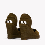 Womens_Espadrilles_The Marseille Wedge_Leather Colors_Oliva Green - Tonal - Women's Wedge Espadrilles - Oliva Green - Tonal - Soludos - 