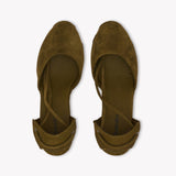 Womens_Espadrilles_The Marseille Wedge_Leather Colors_Oliva Green - Tonal - Women's Wedge Espadrilles - Oliva Green - Tonal - Soludos - 
