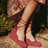 Womens_Espadrilles_The Marseille Wedge_Leather Colors_Arcilla Red - Tonal - Women's Wedge Espadrilles - Arcilla Red - Tonal - Soludos - 