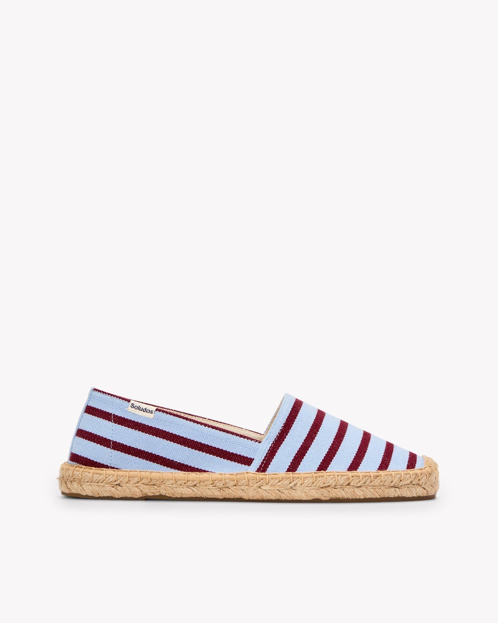 The Original Espadrille - Classic Stripes - Light Blue / Maroon - Women's - Women's Espadrilles - Light Blue / Maroon - Soludos - 