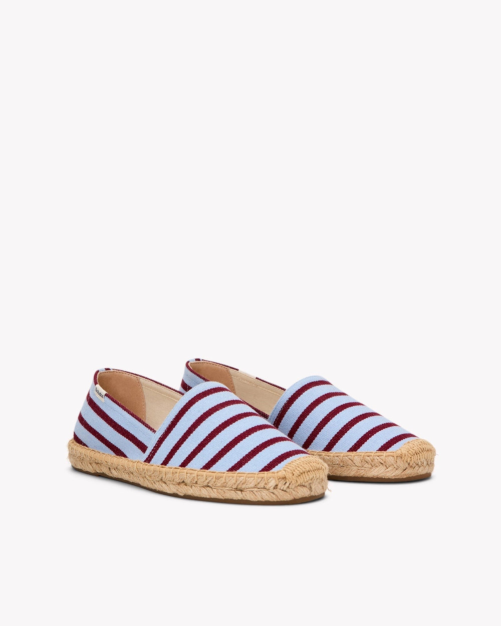 The Original Espadrille - Classic Stripes - Light Blue / Maroon - Women's - Women's Espadrilles - Light Blue / Maroon - Soludos - 