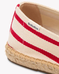 The Original Espadrille - Classic Stripes - Ivory / Red - Women's