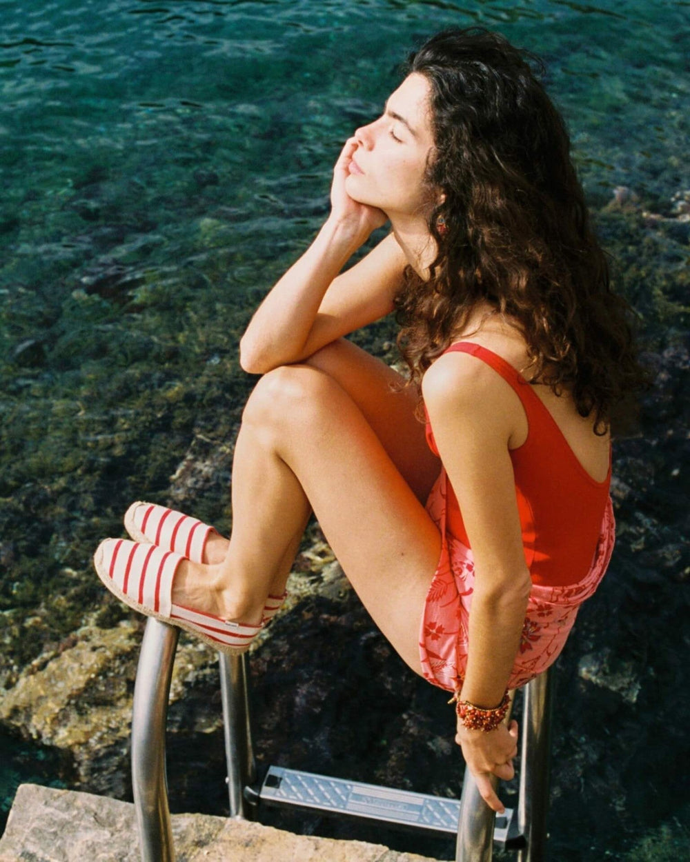 The Original Espadrille - Classic Stripes - Ivory / Red - Women's - Women's Espadrilles - Ivory / Red - Soludos - 