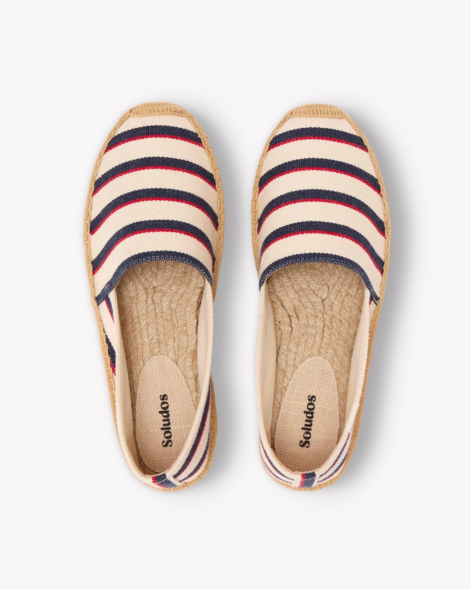 The Original Espadrille - Classic Stripes - Ivory / Navy / Red - Women's - Women's Espadrilles - Ivory / Navy / Red - Soludos - 