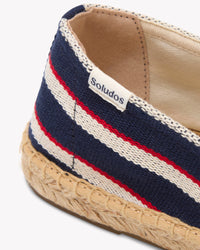 The Original Espadrille - Classic Stripes - Navy / Ivory / Red - Women's