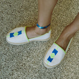 Women's Original Espadrille | Embroidery | Molyan Blue - Natural Undyed