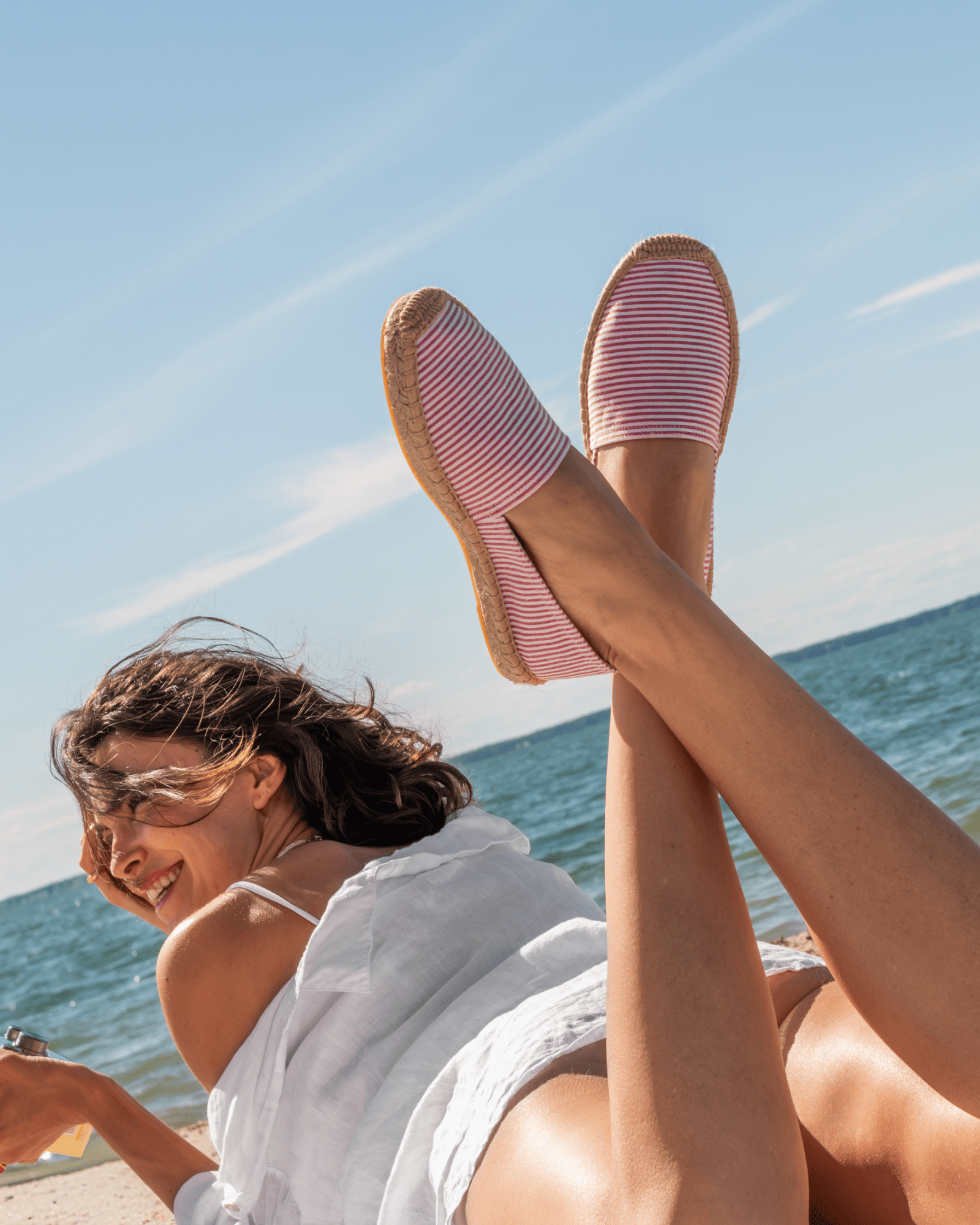 Women's Original Espadrille | Seersucker | Classic Pink - Women's Espadrilles - Seersucker Pink White Stripe - Soludos -
