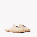 Women's Smoking Mule Espadrille | Embroidery | Aquarius - Natural Undyed