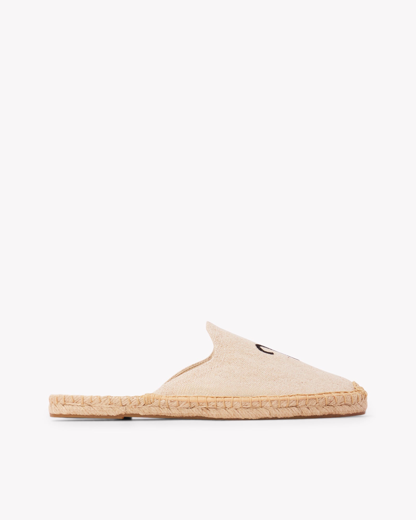 Women's Smoking Mule Espadrille | Embroidery | Aries - Natural Undyed - Womens Espadrilles - Aries - Natural Undyed - ET2C - 