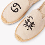 Women's Smoking Mule Espadrille | Embroidery | Cancer - Natural Undyed - Womens Espadrilles - Cancer - Natural Undyed - ET2C - 