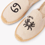 Women's Smoking Mule Espadrille | Embroidery | Cancer - Natural Undyed - Womens Espadrilles - Cancer - Natural Undyed - ET2C - 