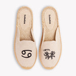 Women's Smoking Mule Espadrille | Embroidery | Cancer - Natural Undyed - Womens Espadrilles - Cancer - Natural Undyed - ET2C - 