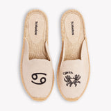 Women's Smoking Mule Espadrille | Embroidery | Cancer - Natural Undyed - Womens Espadrilles - Cancer - Natural Undyed - ET2C - 