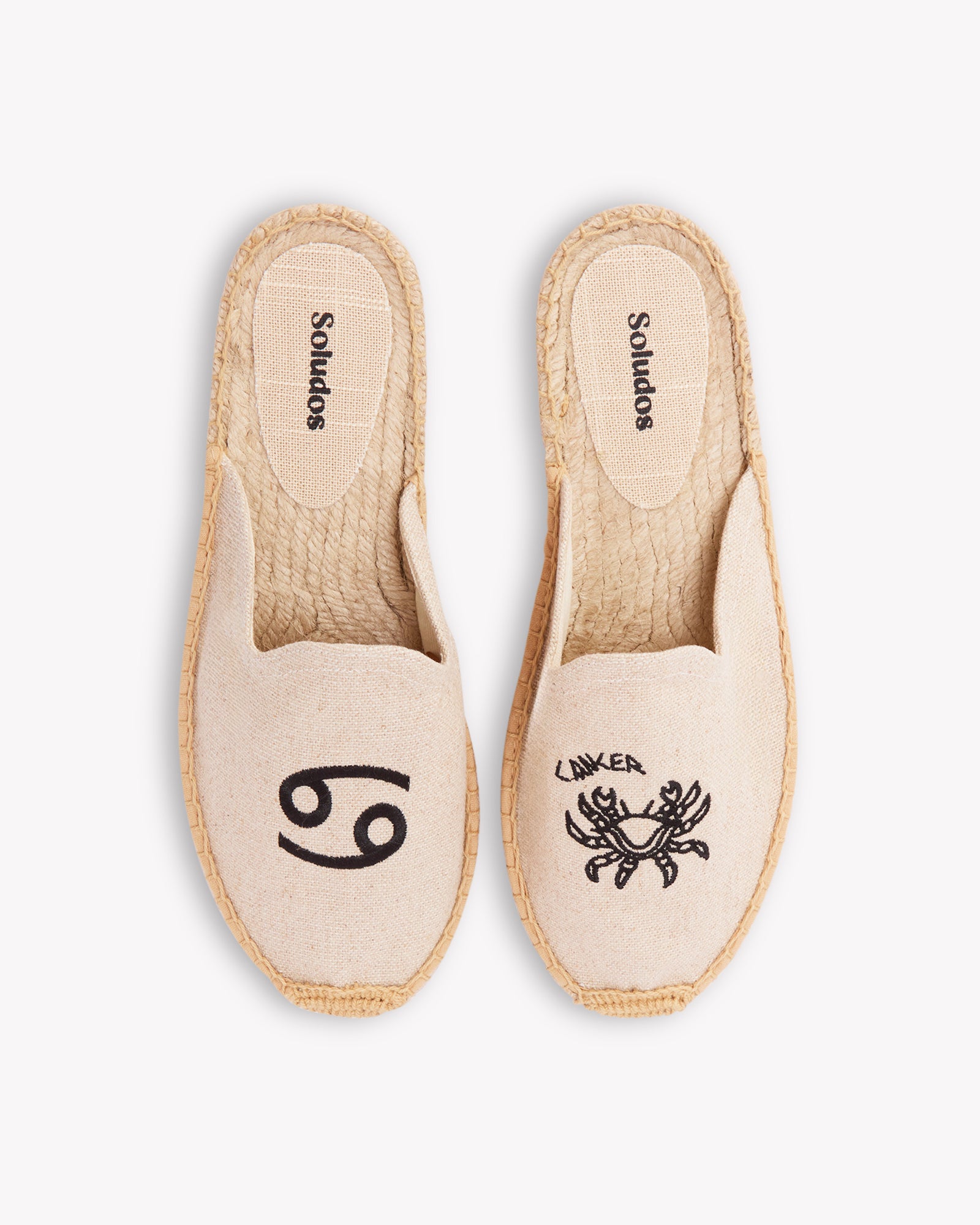 Women's Smoking Mule Espadrille | Embroidery | Cancer - Natural Undyed - Womens Espadrilles - Cancer - Natural Undyed - ET2C - 
