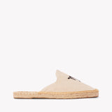 Women's Smoking Mule Espadrille | Embroidery | Capricorn - Natural Undyed