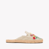 Womens_Espadrilles_The Smoking Mule_Embroidery_Natural Undyed - Summer Flowers - Women's Espadrilles - Natural Undyed - Summer Flowers - Soludos - 